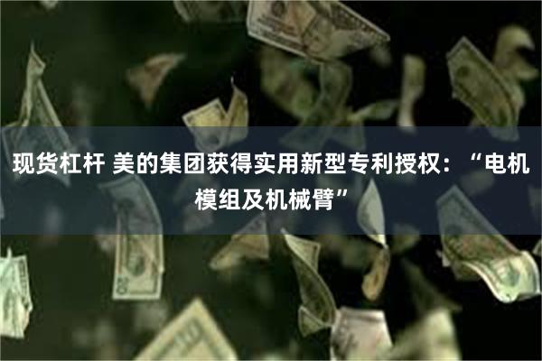 现货杠杆 美的集团获得实用新型专利授权：“电机模组及机械臂”