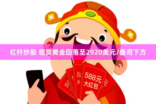 杠杆炒股 现货黄金回落至2920美元/盎司下方