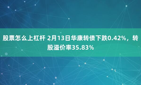 股票怎么上杠杆 2月13日华康转债下跌0.42%，转股溢价率35.83%