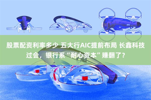 股票配资利率多少 五大行AIC提前布局 长鑫科技过会，银行系“耐心资本”赚翻了？