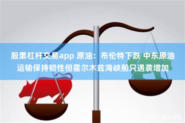 股票杠杆交易app 原油：布伦特下跌 中东原油运输保持韧性但霍尔木兹海峡船只遇袭增加